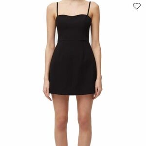 French Connection Black Whisper Sweetheart Tie-Back Mini Sheath Dress NWT Sz 4